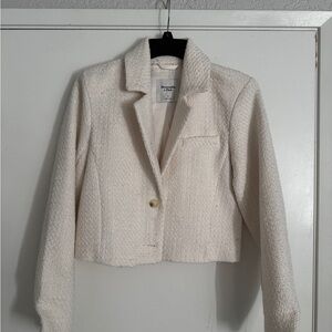Abercrombie & Fitch Textured Cream Blazer